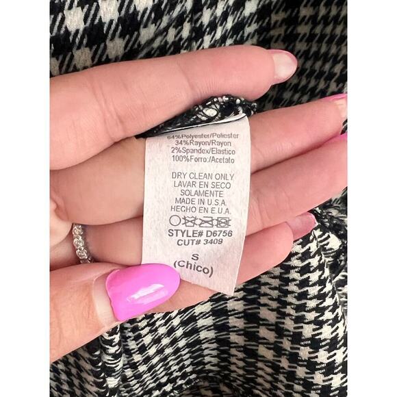 Karlie Bow Houndstooth Strapless Knee Length Sheath Dress Gray Women's Sz Small - Picture 9 of 11